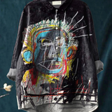 Ramona | T-shirt casual con stampa artistica vintage astratta — 1