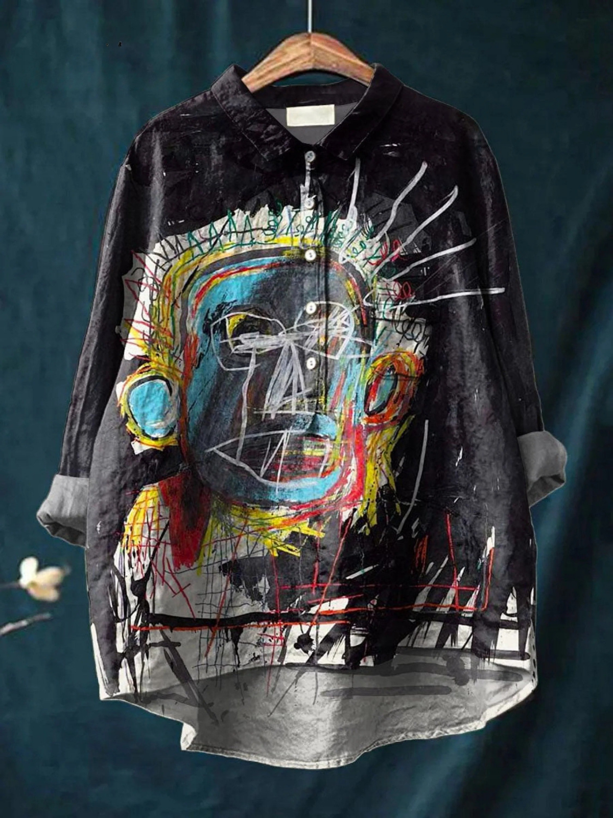 Ramona | T-shirt casual con stampa artistica vintage astratta — 1