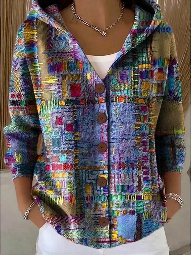Lieselotte | Cardigan stampato con cappuccio — 1