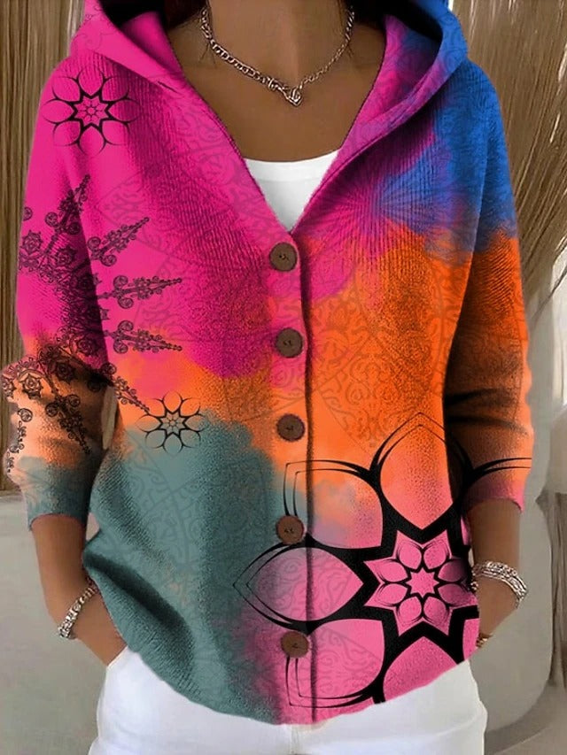 Lieselotte | Cardigan stampato con cappuccio — 2
