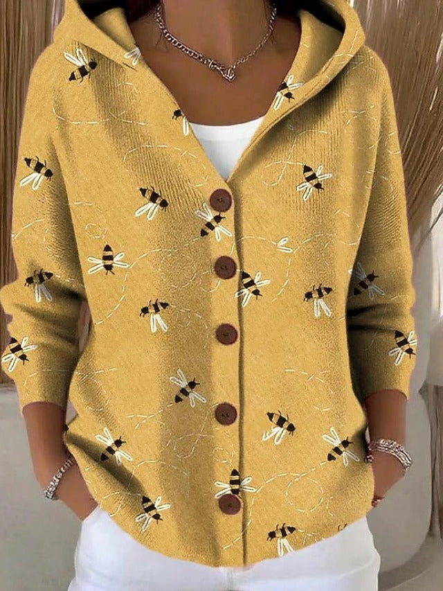 Lieselotte | Cardigan stampato con cappuccio — 3