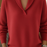 Frieda | Pullover con collo sciallato e scollo a V — 3