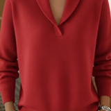 Frieda | Pullover con collo sciallato e scollo a V — 3