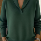 Frieda | Pullover con collo sciallato e scollo a V — 4