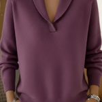 Frieda | Pullover con collo sciallato e scollo a V — 5