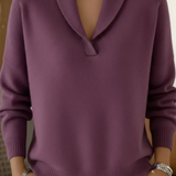 Frieda | Pullover con collo sciallato e scollo a V — 5