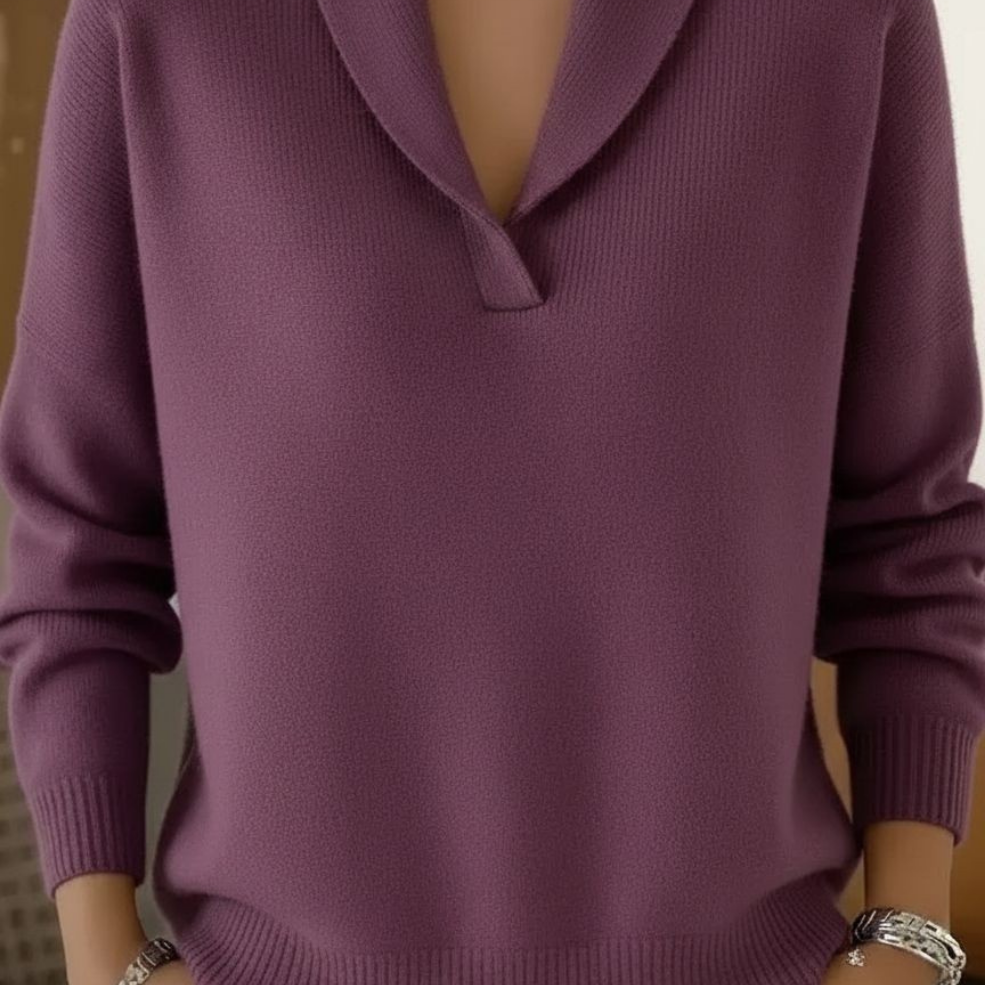 Frieda | Pullover con collo sciallato e scollo a V — 5