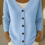 Ilse | Cardigan con trapuntatura a rombi e bottoni — 2