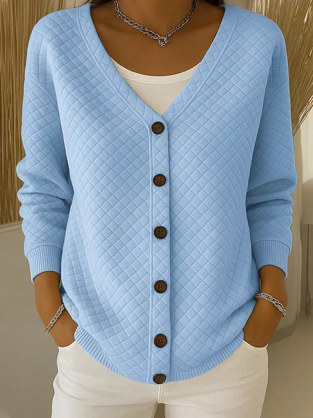 Ilse | Cardigan con trapuntatura a rombi e bottoni — 2