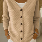 Ilse | Cardigan con trapuntatura a rombi e bottoni — 3