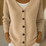 Ilse | Cardigan con trapuntatura a rombi e bottoni — 3