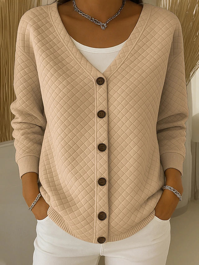 Ilse | Cardigan con trapuntatura a rombi e bottoni — 3