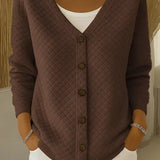 Ilse | Cardigan con trapuntatura a rombi e bottoni — 4