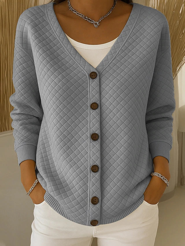 Ilse | Cardigan con trapuntatura a rombi e bottoni — 5