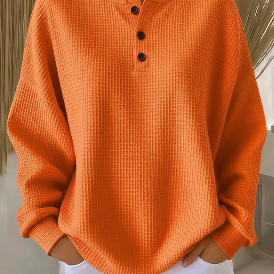 Elke | Felpa Henley con struttura waffle — 1