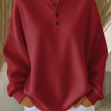 Elke | Felpa Henley con struttura waffle — 3
