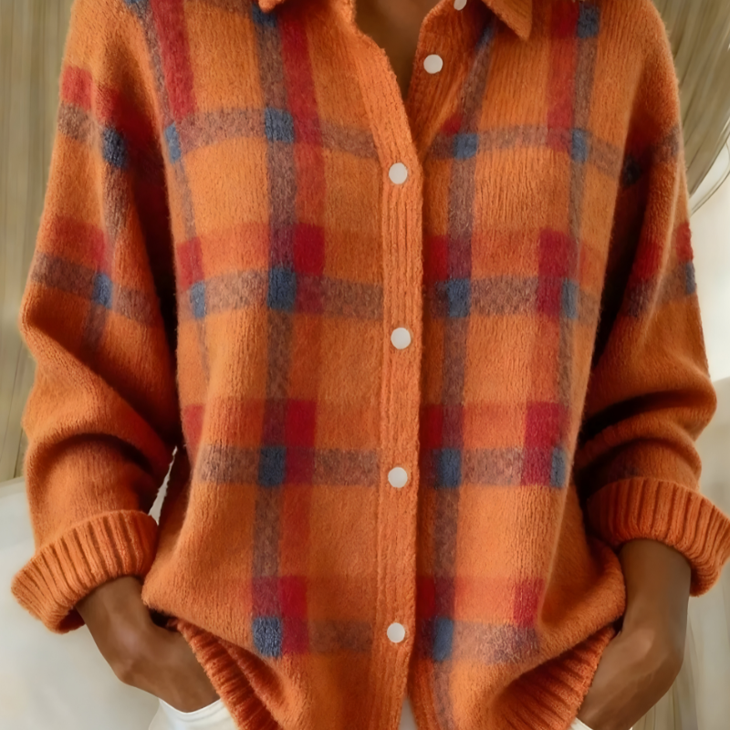 Klara | Giacca camicia in maglia a quadri — 1