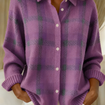 Klara | Giacca camicia in maglia a quadri — 4