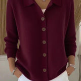 Ursula | Cardigan con collo sciallato e bottoni — 1