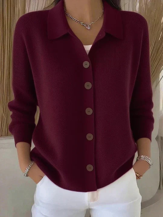 Ursula | Cardigan con collo sciallato e bottoni — 1