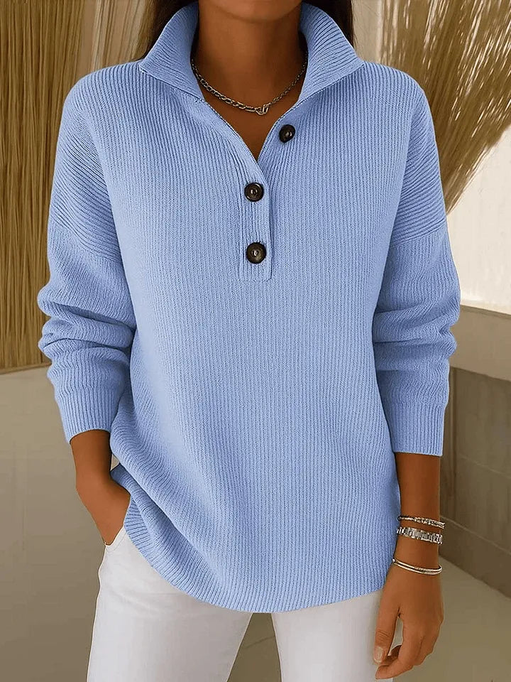 Irmgard | Pullover con colletto polo e scollo a V — 1