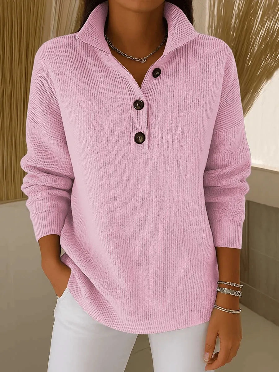 Irmgard | Pullover con colletto polo e scollo a V — 2