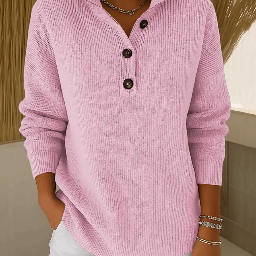 Irmgard | Pullover con colletto polo e scollo a V — 2