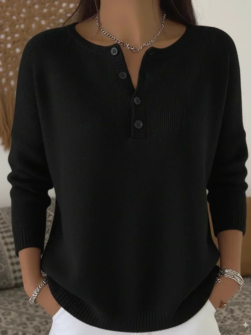 Waltraud | Maglione lavorato a maglia con abbottonatura Henley — 4