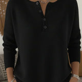 Waltraud | Maglione lavorato a maglia con abbottonatura Henley — 4