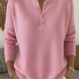 Waltraud | Maglione lavorato a maglia con abbottonatura Henley — 5