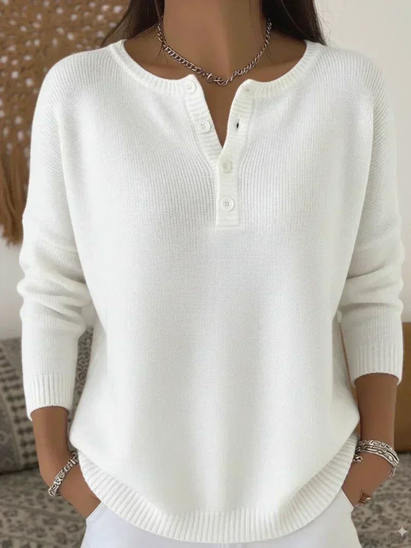 Waltraud | Maglione lavorato a maglia con abbottonatura Henley — 6