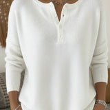 Waltraud | Maglione lavorato a maglia con abbottonatura Henley — 6