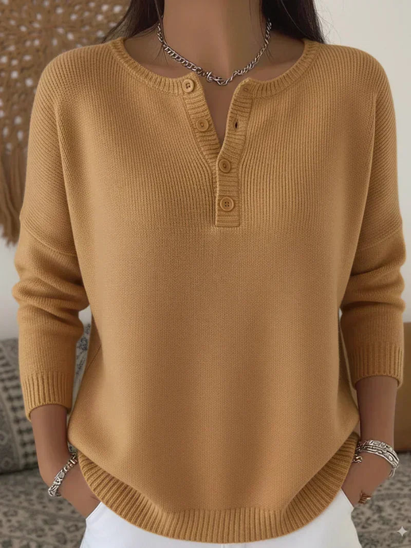 Waltraud | Maglione lavorato a maglia con abbottonatura Henley — 7