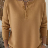 Waltraud | Maglione lavorato a maglia con abbottonatura Henley — 7