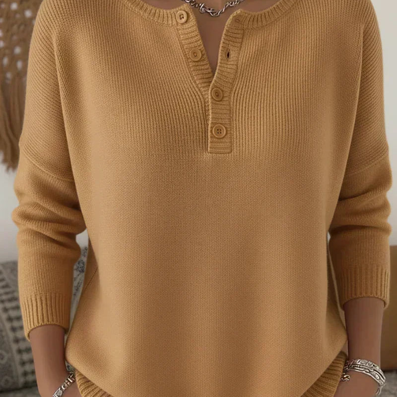 Waltraud | Maglione lavorato a maglia con abbottonatura Henley — 7