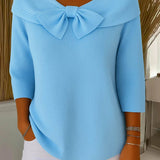 Renate | Maglia a coste con dettaglio fiocco — 1