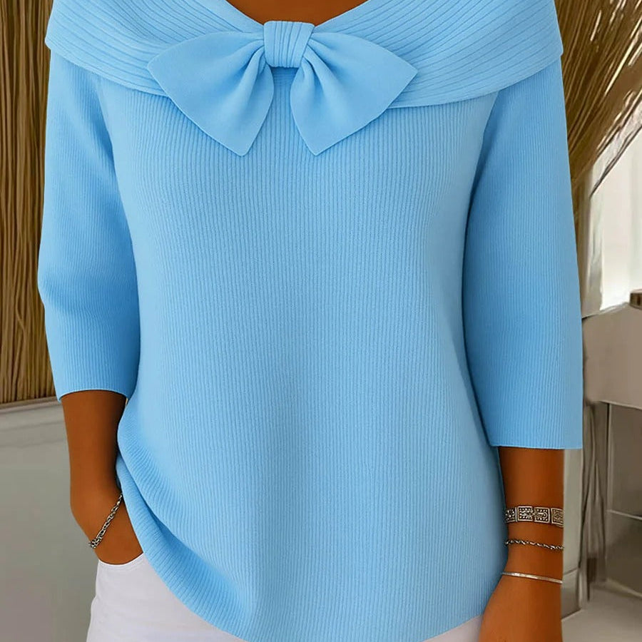Renate | Maglia a coste con dettaglio fiocco — 1