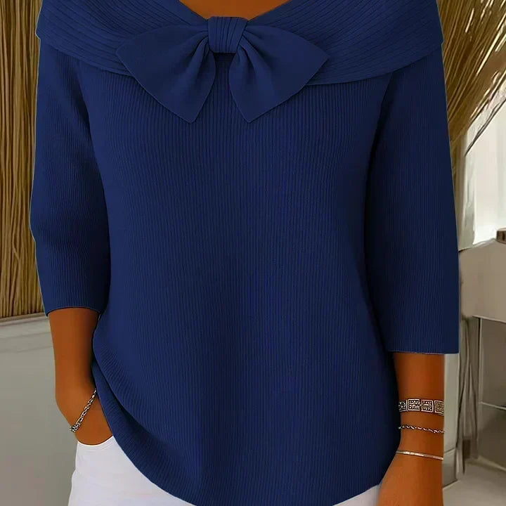 Renate | Maglia a coste con dettaglio fiocco — 5