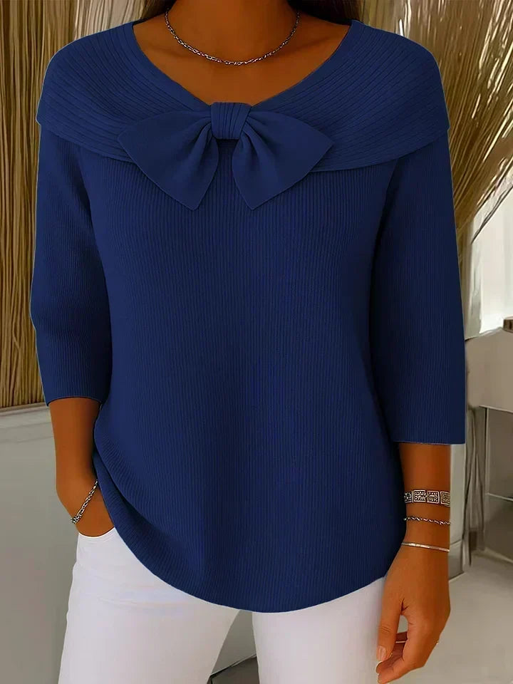 Renate | Maglia a coste con dettaglio fiocco — 5