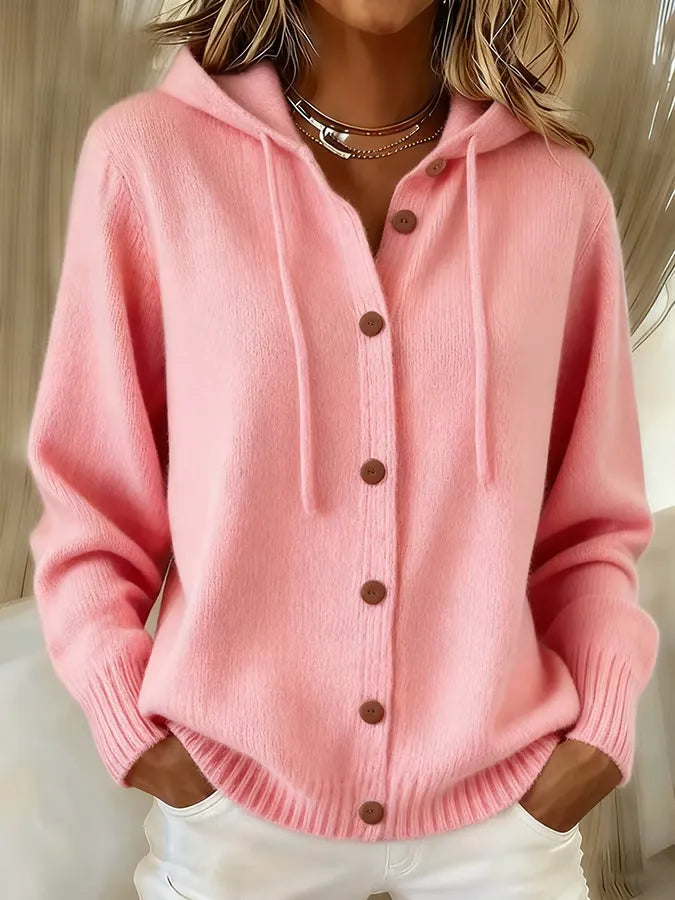 Gisela | Cardigan con cappuccio e abbottonatura — 1