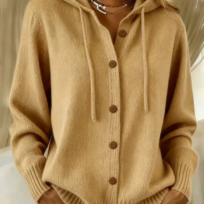 Gisela | Cardigan con cappuccio e abbottonatura — 3