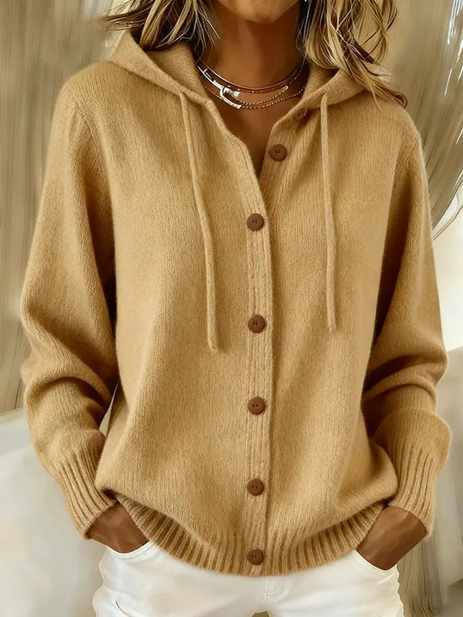Gisela | Cardigan con cappuccio e abbottonatura — 3