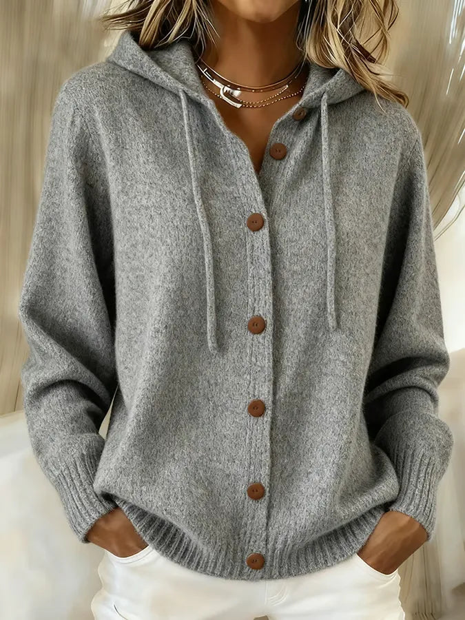 Gisela | Cardigan con cappuccio e abbottonatura — 6