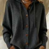 Gisela | Cardigan con cappuccio e abbottonatura — 7
