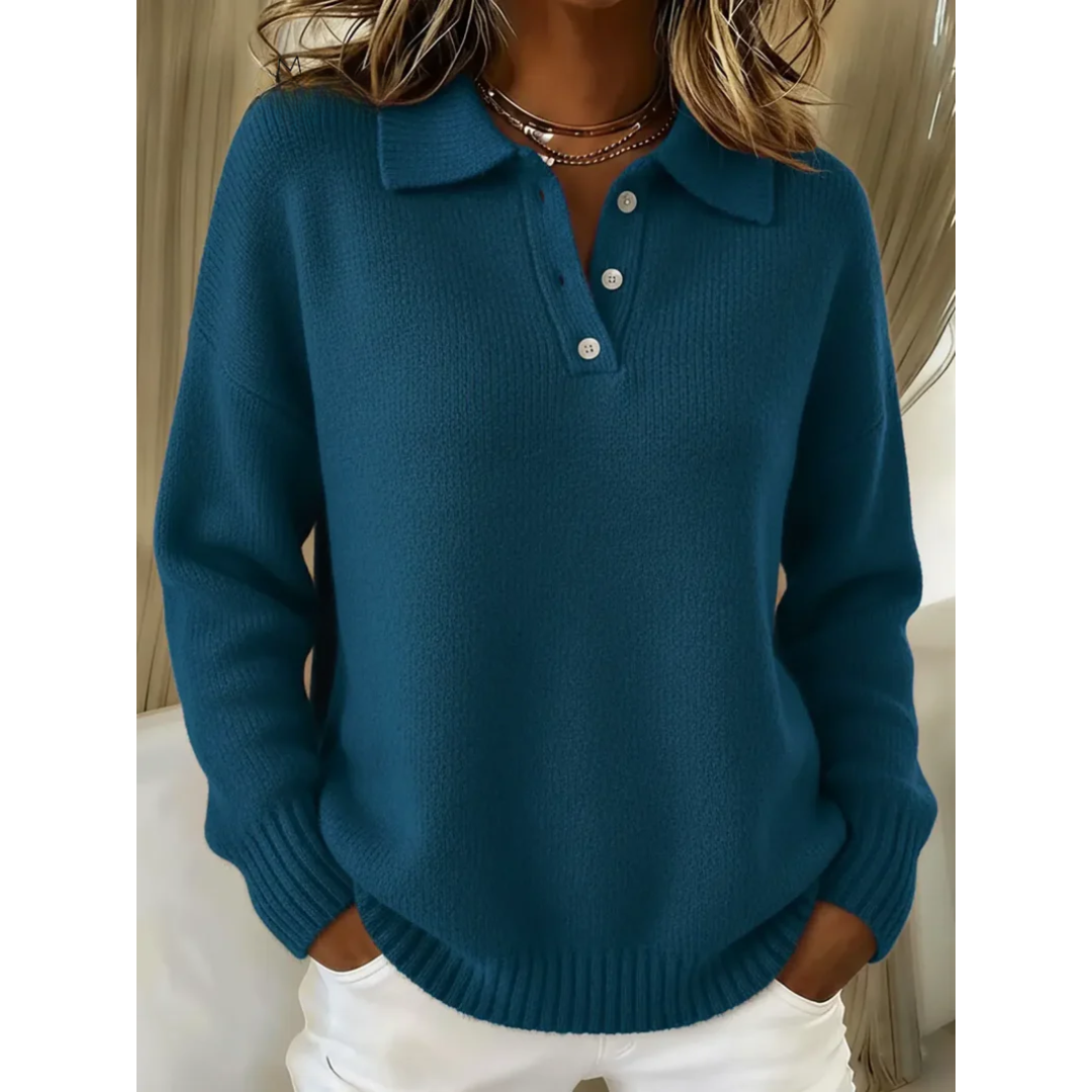 Helga | Maglione morbido con colletto polo — 2