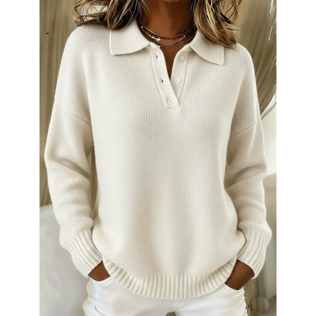 Helga | Maglione morbido con colletto polo — 4