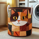 Gatto tigrato patchwork – Cesto portabiancheria trapuntato Valentina Siena