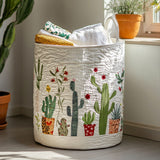 Giardino di cactus – Cesto portabiancheria trapuntato Valentina Siena