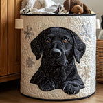 Labrador nero – Cesto portabiancheria trapuntato Valentina Siena