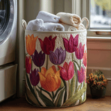 Tulipani in fiore – Cesto portabiancheria trapuntato Valentina Siena